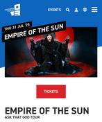 Empire of the sun tickets - 013 poppodium tilburg, Tickets en Kaartjes, Twee personen