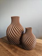 3D Design vazen spiraal set van 2 vaas bruin herfst, Overige materialen, Overige kleuren, Nieuw, Ophalen of Verzenden