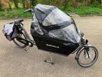 Elektrische zwart/grijze bakfiets met huif, Cargobike lang, Fietsen en Brommers, Fietsen | Bakfietsen, Overige merken, Gebruikt