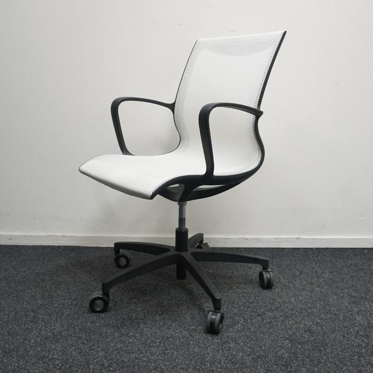 Sitland Soul Air Vergaderstoelen | Netweave | Wit / Zwart, Huis en Inrichting, Stoelen, Gebruikt, Eén, Kunststof, Wit, Ophalen of Verzenden
