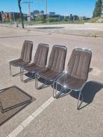 Vintage stoelen space age jaren 70 chroom, Ophalen, ,, Zo goed als nieuw, ,
