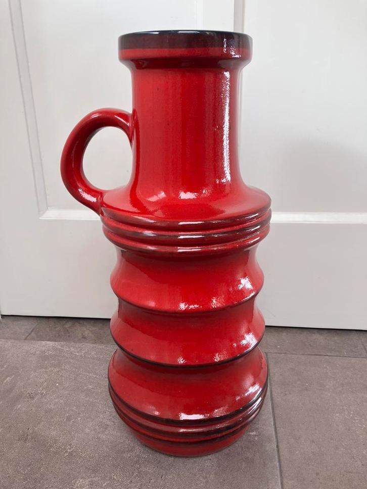 Grote vintage vloervaas Scheurich / W. Germany - rood, Antiek en Kunst, Antiek | Vazen, Ophalen of Verzenden