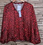 AMANIA MO - Nieuwe Chique Rode Blouse, Dierprint, 46, Verzenden, Maat 46/48 (XL) of groter, Nieuw, Amania Mo