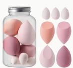 7 delig Makeup sponge beauty blender set met storage box, Gehele gezicht, Nieuw, Ophalen of Verzenden, Roze
