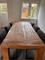 Prachtige teakhouten eettafel, massief hout, Ophalen, 100 tot 150 cm, Teakhout, 200 cm of meer
