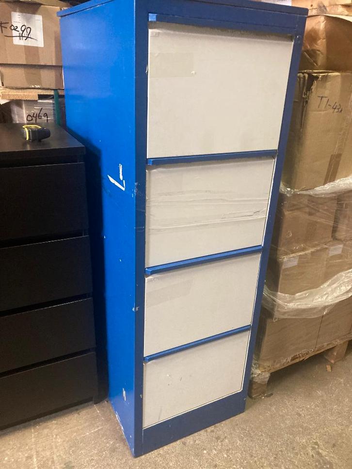 Archiefkast, 4 Lades, staal, 46x71x137, Huis en Inrichting, Kasten | Roldeurkasten en Archiefkasten, Gebruikt, 100 tot 150 cm