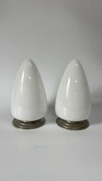 Witte vintage Gispen Giso Menhir plafondlamp nikkel armatuur, Huis en Inrichting, Lampen | Plafondlampen, Ophalen of Verzenden
