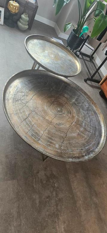 Massieve metalen salontafel set - Zo goed als nieuw! beschikbaar voor biedingen