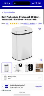 Bayt prullenbak/ afvalbak wit 60 liter zwart 50 liter, Huis en Inrichting, Woonaccessoires | Prullenbakken, Ophalen, Kunststof