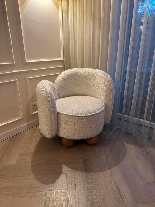 Designer teddy bouclé fauteuil, Huis en Inrichting, Fauteuils, Gebruikt, 75 tot 100 cm, Ophalen
