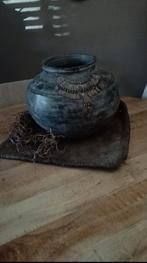 Sober/brocante leem mand/schaal, Huis en Inrichting, Woonaccessoires | Schalen en Manden, Ophalen of Verzenden, Zo goed als nieuw