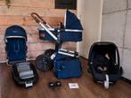 Joolz Day Earth Parrot Blue kinderwagen +Familyfix,Maxi cosi, Ophalen, Gebruikt, Verstelbare duwstang