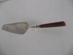 vintage RVS gegraveerd taartschep houten handvat 22 cm 1950, Antiek en Kunst, Antiek | Bestek, Ophalen of Verzenden