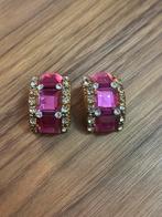 Vintage 50/60s Oorklips Bergkristal, Overige materialen, Gebruikt, Ophalen of Verzenden, Roze