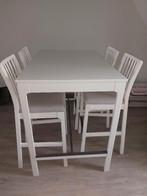 Ikea hoge eet/bartafel met 4 hoge stoelen/barkrukken zgan, Huis en Inrichting, Tafels | Eettafels, Ophalen, 100 tot 150 cm, 50 tot 100 cm