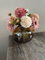 Zijden kunst bloemen boeket met vaas, Huis en Inrichting, Ophalen, Zo goed als nieuw