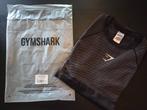 Gymshark Onyx 5.0 Seamless Long Sleeve -XL- Black/Light Grey, Fitness, Ophalen of Verzenden, Gymshark, Zwart