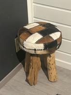Stoer krukje met koeienhuid zitting, Huis en Inrichting, Ophalen, Gebruikt, Bruin, Eén