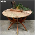 Italiaans Midcentury Salontafel Spiderpoten marmer Tafel, Gebruikt, Rond, 55 tot 75 cm, Nb