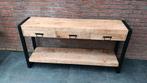 Sidetable mangohout, Huis en Inrichting, Tafels | Sidetables, Ophalen, 100 tot 150 cm, Stoer, industrieel, Zo goed als nieuw
