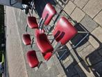 4 vintage rood skai buisframe stoelen schurgers basic 002, Huis en Inrichting, Ophalen of Verzenden, Rood, Twee