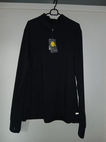 Nieuw zwart sportshirt lange mouwen en rits Hema, maat XL beschikbaar voor biedingen