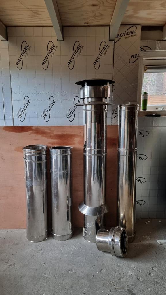 Dubbelwandig houtkachel rookkanaal, Huis en Inrichting, Kachels, Houtkachel, Hout, Ophalen