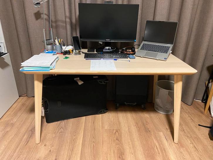 Ikea Lisabo Bureau 140x78cm - Zo goed als nieuw!, Huis en Inrichting, Bureaus, Zo goed als nieuw, Bureau, Ophalen