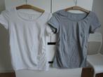 Wit + Grijs Zwangerschaps shirt maat M, Maat 38/40 (M), Zo goed als nieuw, Grijs, Shirt of Top