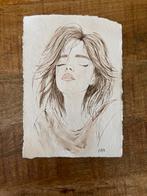 Aquarel portret vrouw, Ophalen of Verzenden