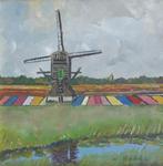 MOLEN MET KLEURRIJKE BOLLENVELDEN AAN WATER🌷GRONINGER PLOEG, Ophalen of Verzenden