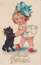 Getekend 1933 dansen met de poes, Verzamelen, Ansichtkaarten | Themakaarten, Verzenden, 1920 tot 1940, Gelopen, Overige thema's