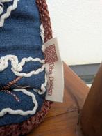 Sierkussen geborduurde bloemen, Ophalen of Verzenden, Nieuw, Blauw, Vierkant