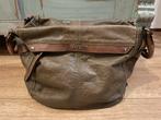 Prachtige lederen tas Arezzo Italië taupe bruin Bijenkorf, Ophalen of Verzenden, Zo goed als nieuw, Bruin