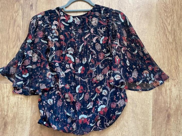 SUMMUM* prachtige voile top* zwart & motiefje* mt 38, Kleding | Dames, Tops, Zo goed als nieuw, Maat 38/40 (M), Zwart, Lange mouw