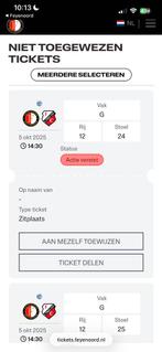 Feyenoord utrecht, Tickets en Kaartjes