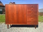 Vintage tall boy cabinet 1960s Deens, Ophalen of Verzenden, Gebruikt, 25 tot 50 cm