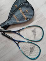 Squash Rackets SQINNIZ Excellent 710 - Set van 2, Sport en Fitness, Squash, Ophalen of Verzenden, Gebruikt, Racket, Met hoes