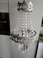 Hanglamp met strass, Ø 25cm, hoogte lamp 55cm., Ophalen, Gebruikt, Metaal, 50 tot 75 cm