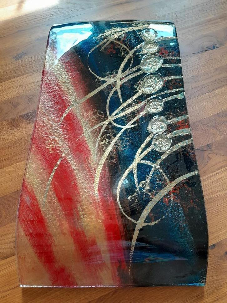 Grote design schaal uit Glass-Art collectie., Huis en Inrichting, Woonaccessoires | Schalen en Manden, Zo goed als nieuw, Rechthoekig