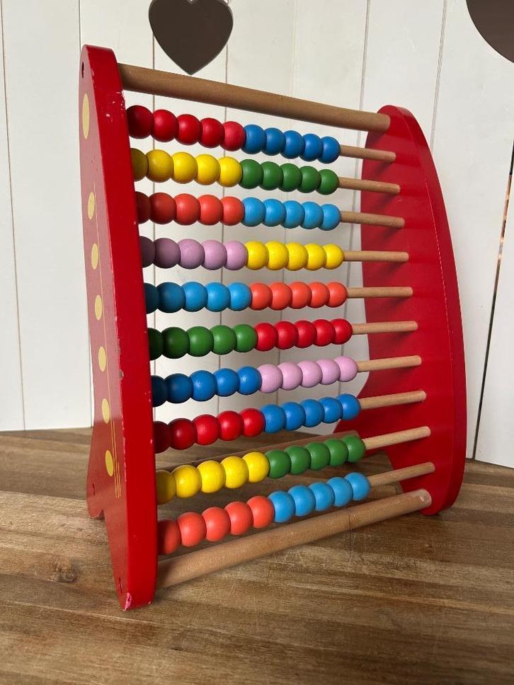 Vigatoys telraam rood, Kinderen en Baby's, Speelgoed | Houten speelgoed, Gebruikt, Overige typen, Ophalen of Verzenden