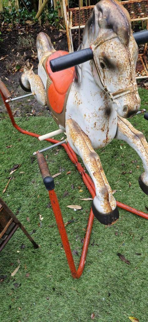 Prachtig authentiek USA 1950 ijzeren "wonderhorse"*brocante, Antiek en Kunst, Curiosa en Brocante, Ophalen