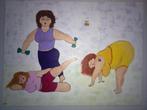 Leuk schilderij met dikke dames voor sportkamer met, Antiek en Kunst, Ophalen