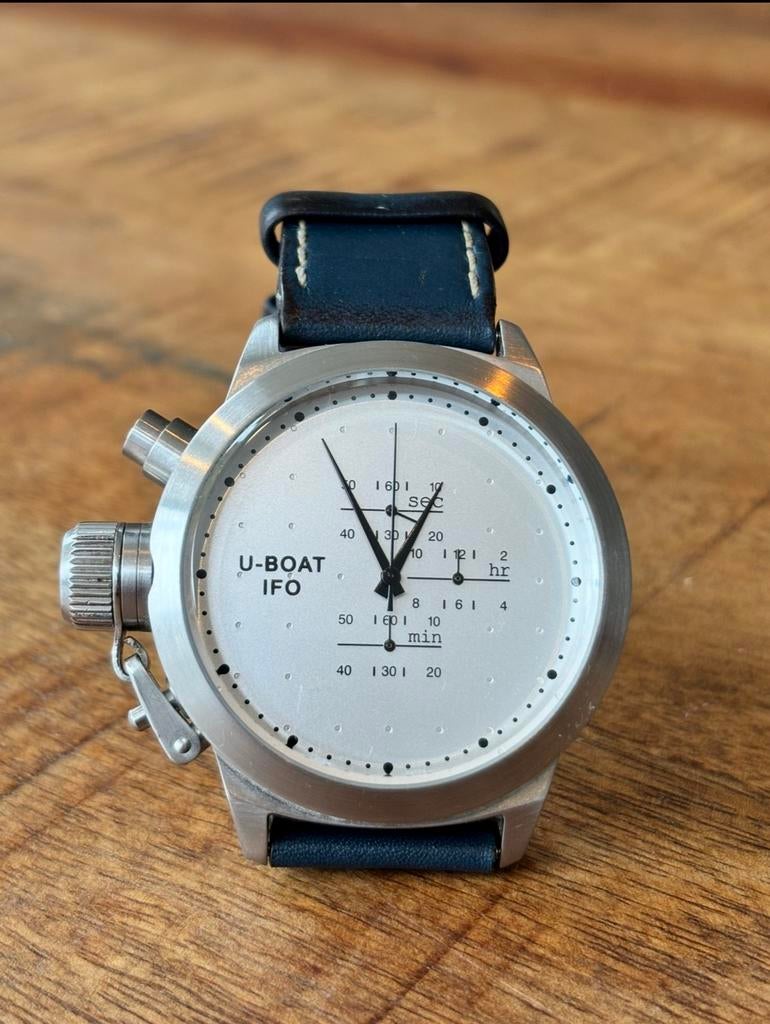 U-Boat U-0048 Horloge in Schitterende Conditie, Overige merken, Leer, Staal, Polshorloge