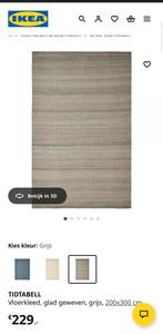Vloerkleed grijs 200 x 300 Tidtabell IKEA, Ophalen, 200 cm of meer, Zo goed als nieuw, Grijs