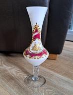 Antiek Frans bewerkt glas met afbeelding, Verzenden