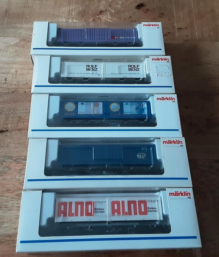 Marklin containerwagons, Hobby en Vrije tijd, Modeltreinen | H0, Nieuw, Wagon, Wisselstroom, Märklin, Ophalen of Verzenden