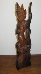 vintage houtsnijwerk Balinese vrouw 43cm, Ophalen of Verzenden