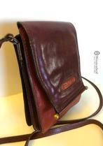 Vintage leren tas dames schoudertas bruin - echt leer 100%, Sieraden, Tassen en Uiterlijk, Tassen | Schoudertassen, Verzenden