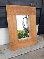 Spiegel met eikenhouten rand, Ophalen, Zo goed als nieuw, Minder dan 100 cm, Rechthoekig